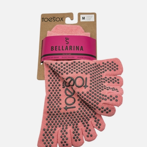 ToeSox Bellarina Full Toe Grip Socks color Melon- - Picture 4 of 4